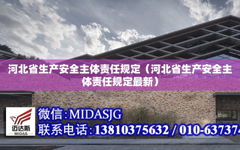 河北省生產安全主體責任規定（河北省生產安全主體責任規定最新）