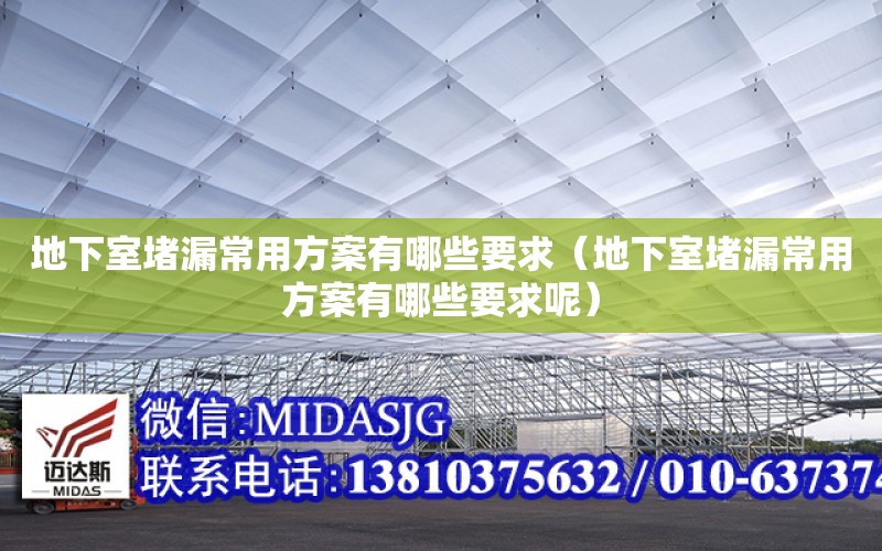 地下室堵漏常用方案有哪些要求（地下室堵漏常用方案有哪些要求呢）