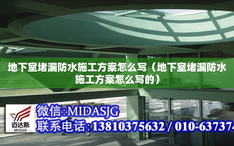 地下室堵漏防水施工方案怎么寫（地下室堵漏防水施工方案怎么寫的）