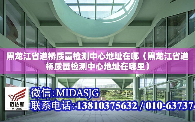 黑龍江省道橋質量檢測中心地址在哪（黑龍江省道橋質量檢測中心地址在哪里）