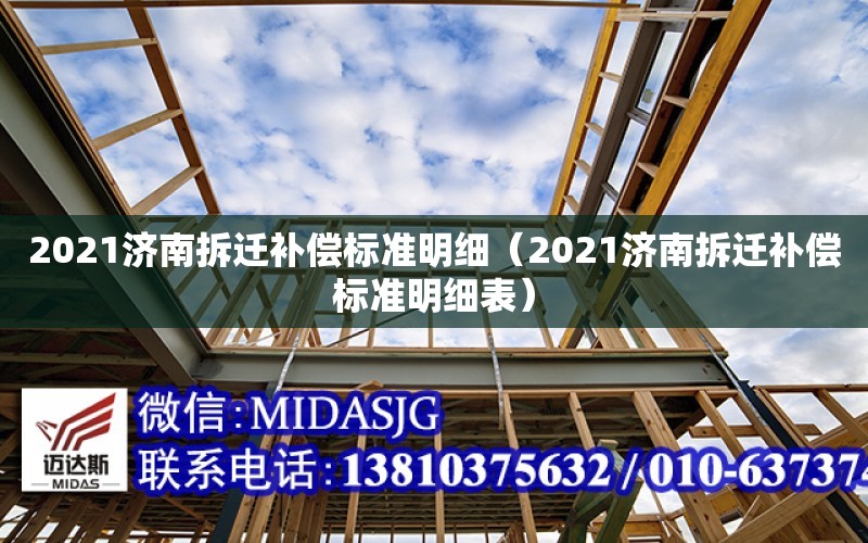 2021濟南拆遷補償標準明細（2021濟南拆遷補償標準明細表）