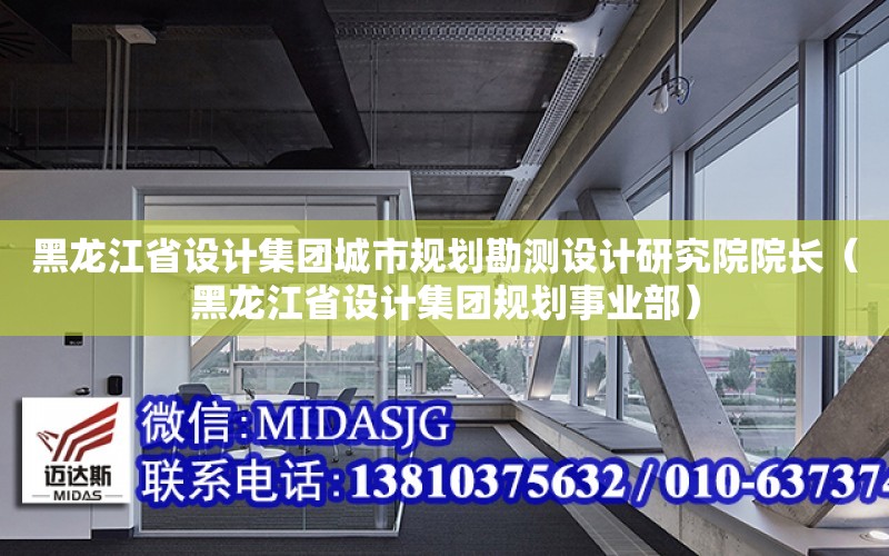 黑龍江省設計集團城市規劃勘測設計研究院院長（黑龍江省設計集團規劃事業部）