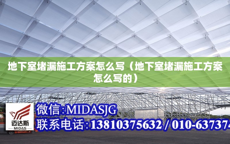 地下室堵漏施工方案怎么寫（地下室堵漏施工方案怎么寫的）