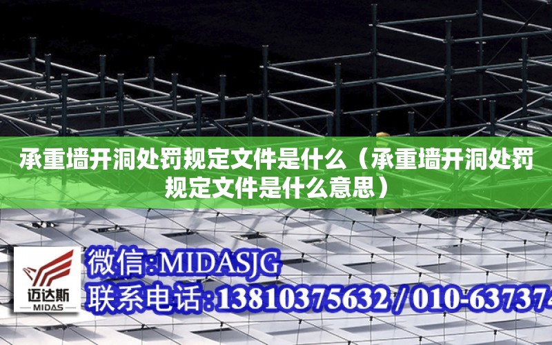 承重墻開洞處罰規定文件是什么（承重墻開洞處罰規定文件是什么意思）