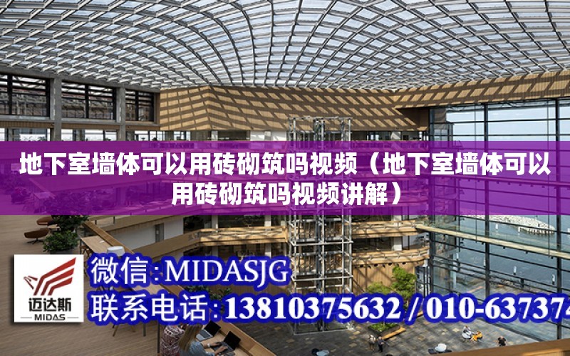 地下室墻體可以用磚砌筑嗎視頻（地下室墻體可以用磚砌筑嗎視頻講解）