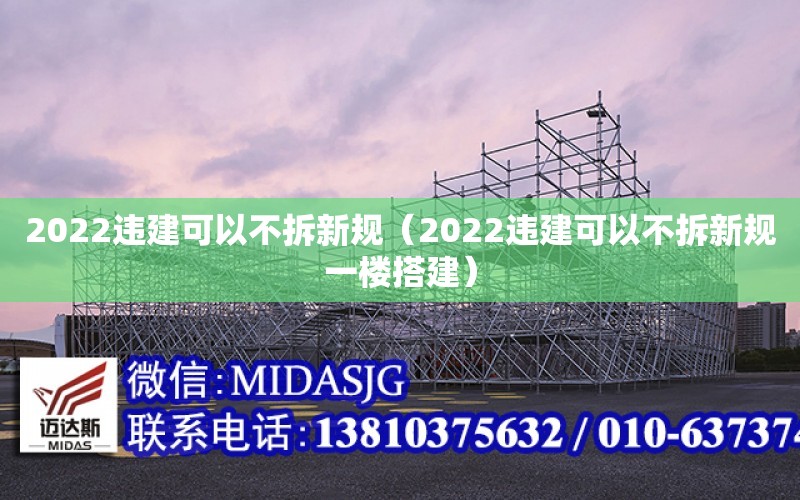 2022違建可以不拆新規（2022違建可以不拆新規一樓搭建）