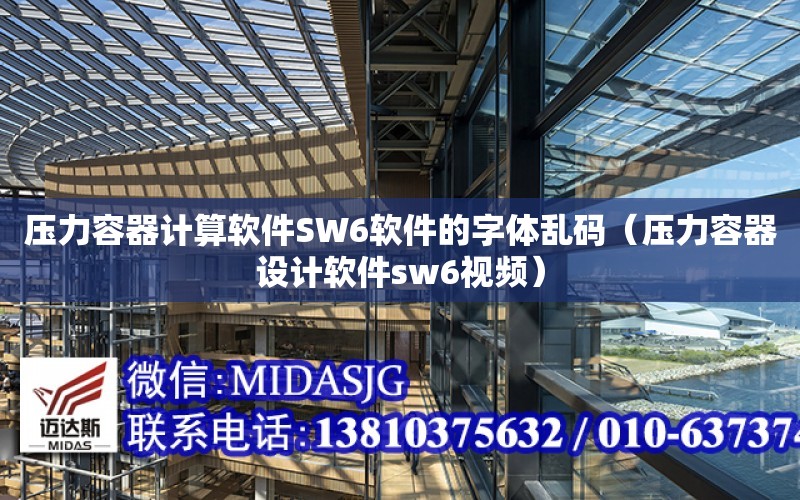 壓力容器計算軟件SW6軟件的字體亂碼（壓力容器設計軟件sw6視頻）