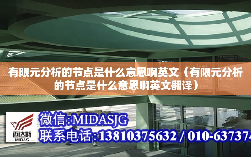 有限元分析的節點是什么意思啊英文（有限元分析的節點是什么意思啊英文翻譯）