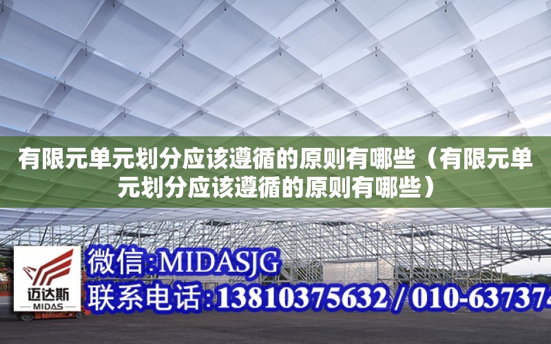 有限元單元劃分應該遵循的原則有哪些（有限元單元劃分應該遵循的原則有哪些）