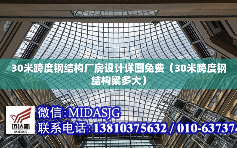 30米跨度鋼結構廠房設計詳圖免費（30米跨度鋼結構梁多大）