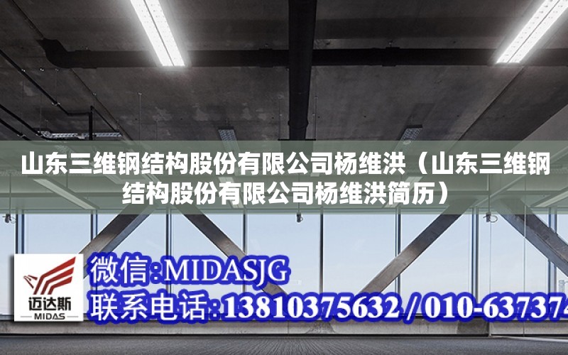 山東三維鋼結構股份有限公司楊維洪（山東三維鋼結構股份有限公司楊維洪簡歷）