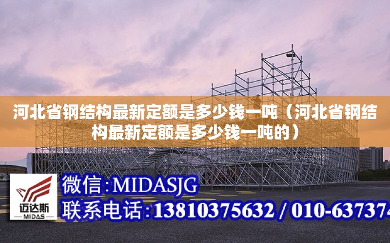 河北省鋼結構最新定額是多少錢一噸（河北省鋼結構最新定額是多少錢一噸的）