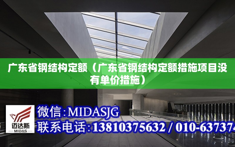 廣東省鋼結構定額（廣東省鋼結構定額措施項目沒有單價措施）