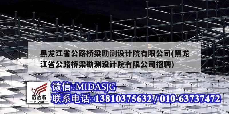 黑龍江省公路橋梁勘測設計院有限公司(黑龍江省公路橋梁勘測設計院有限公司招聘)