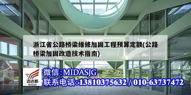 浙江省公路橋梁維修加固工程預算定額(公路橋梁加固改造技術指南)