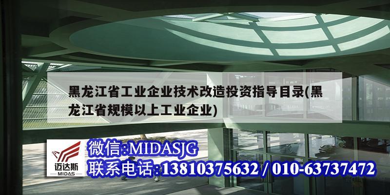 黑龍江省工業企業技術改造投資指導目錄(黑龍江省規模以上工業企業)